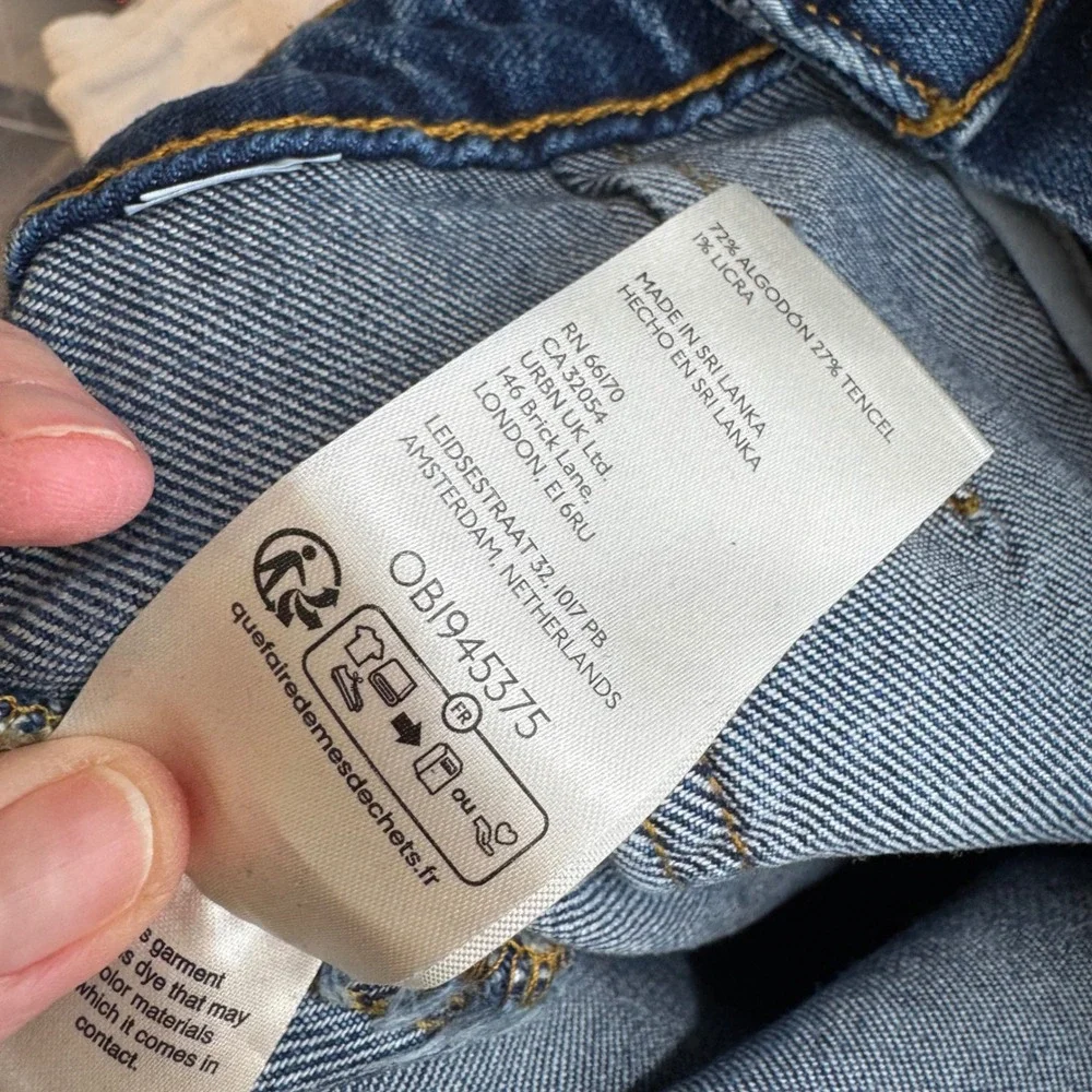 Anthropologie Pilcro The Skipper Wide Leg High Rise Patch‎ Pocket Jeans Size 26